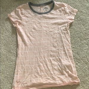 Hollister white and pink striped shirt size XS